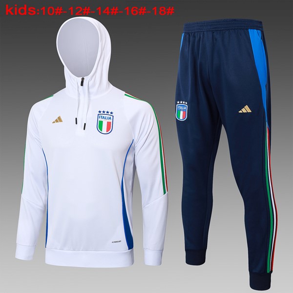 Niños Sudadera Con Capucha Italia 2024/2025 Blanco 3